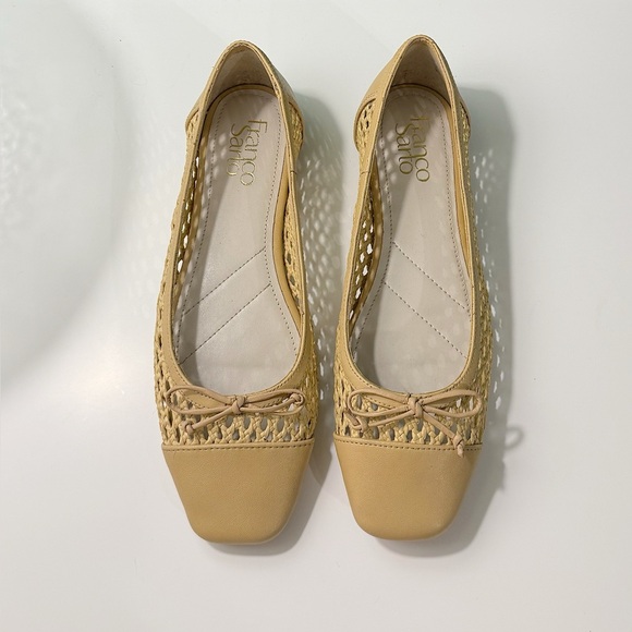 Franco Sarto NWOT Myra Cap-Toe Woven Flat Beige, Size 7M - Picture 2 of 4
